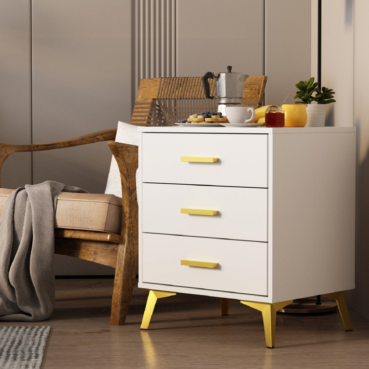 Wayfair white and gold nightstand sales